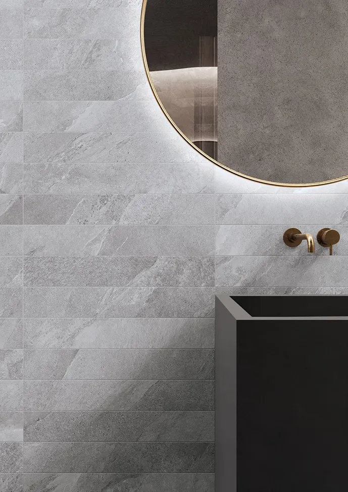 Keope Ubik Spa Grey 120X120 9.7X60 Lavabo Element Design Black PART VERT