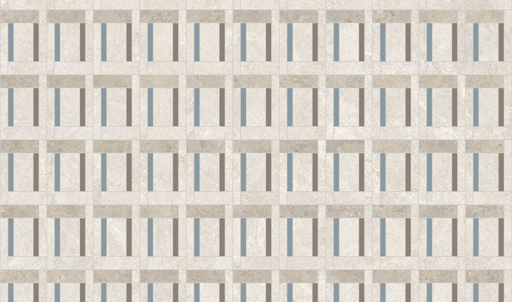 Dec Mosaico TRESSE TYPE C QUARTZ WHITE FOSSIL CLAY